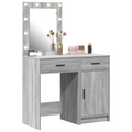 vidaXL 2-Piece Dressing Table Set with LED in Grey Sonoma Engineered Wood