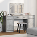 vidaXL 3 Piece Dressing Table Set with LED Concrete Grey Engineered Wood
