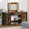vidaXL 3-Piece Dressing Table Set with LED – Smoked Oak Engineered Wood