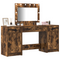 vidaXL 3-Piece Dressing Table Set with LED – Smoked Oak Engineered Wood