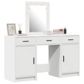 vidaXL 3 Piece Dressing Table Set with LED White Engineered Wood