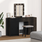 vidaXL 3 Piece Dressing Table Set with LED Black Engineered Wood