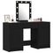 vidaXL 3 Piece Dressing Table Set with LED Black Engineered Wood