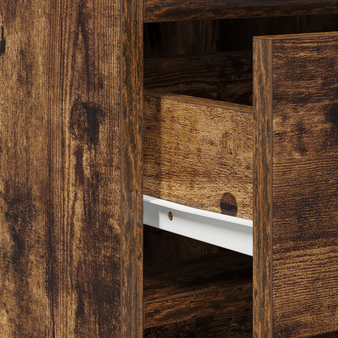 vidaXL Dressing Table Set Set of 3 Smoked Oak Engineered Wood Storage