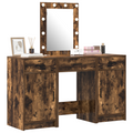 vidaXL Dressing Table Set Set of 3 Smoked Oak Engineered Wood Storage