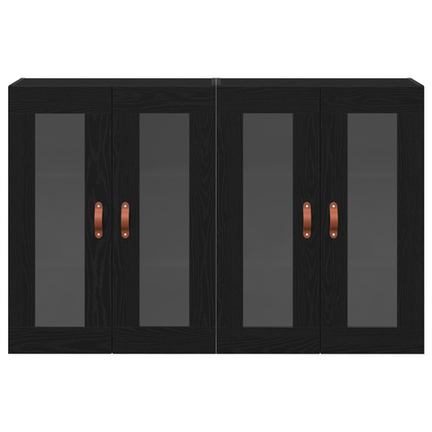 vidaXL Wall Mounted Cabinets 2 pcs Black Oak 69,5x34x90 cm Engineered Wood