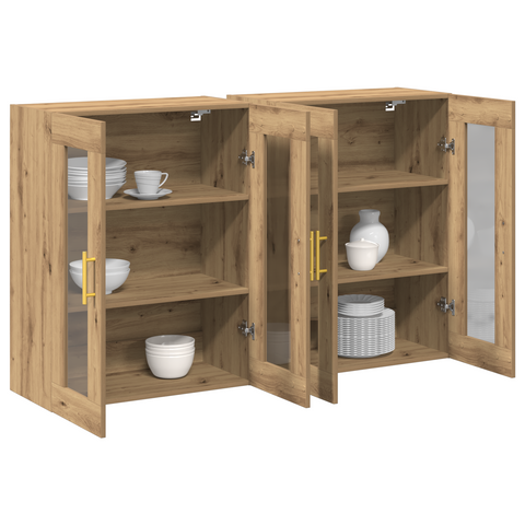 vidaXL Wall Mounted Cabinets 2 pcs Artisan Oak 69,5x34x90 cm Engineered Wood