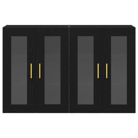 vidaXL Wall Mounted Cabinets 2 pcs Black Oak 69,5x34x90 cm Engineered Wood