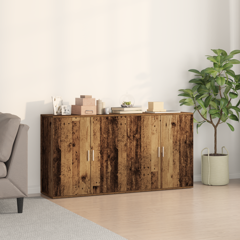vidaXL Sideboards 2 pcs Old Wood 79x38x80 cm Engineered Wood