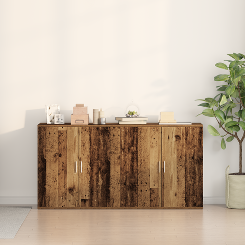 vidaXL Sideboards 2 pcs Old Wood 79x38x80 cm Engineered Wood