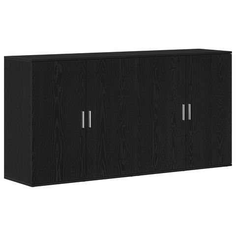 vidaXL Sideboards 2 pcs Black Oak 79x38x80 cm Engineered Wood
