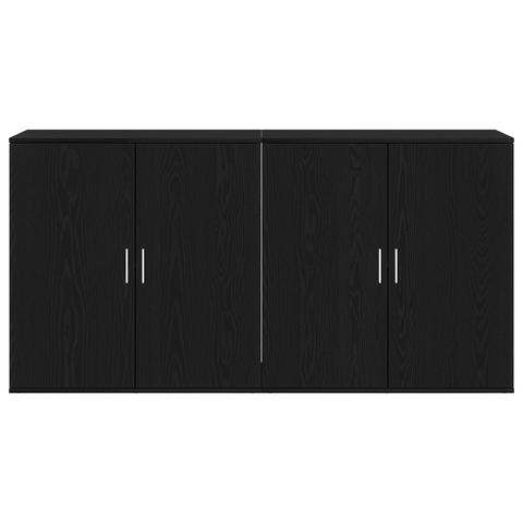 vidaXL Sideboards 2 pcs Black Oak 79x38x80 cm Engineered Wood