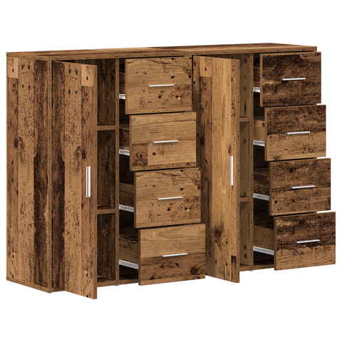 vidaXL Sideboards 2 pcs Old Wood 60x31x84 cm Engineered Wood
