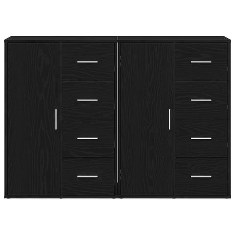 vidaXL Sideboards 2 pcs Black Oak 60x31x84 cm Engineered Wood