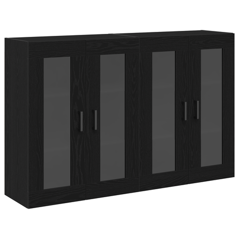 vidaXL Wall Mounted Cabinets 2 pcs Black Oak 69,5x34x90 cm Engineered Wood
