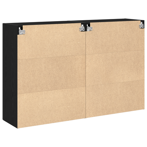 vidaXL Wall Mounted Cabinets 2 pcs Black Oak 69,5x34x90 cm Engineered Wood