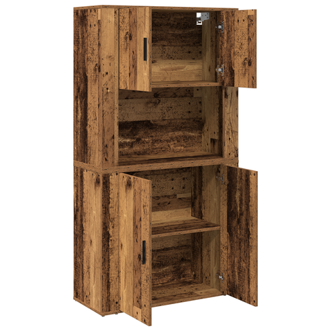 vidaXL Highboard Old Wood 80x33x150 cm Engineered Wood