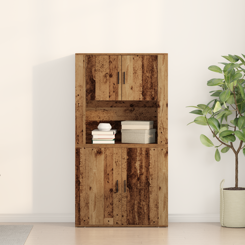 vidaXL Highboard Old Wood 80x33x150 cm Engineered Wood