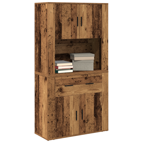 vidaXL Highboard Old Wood 80x33x150 cm Engineered Wood