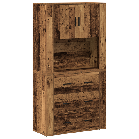 vidaXL Highboard Old Wood 80x33x150 cm Engineered Wood