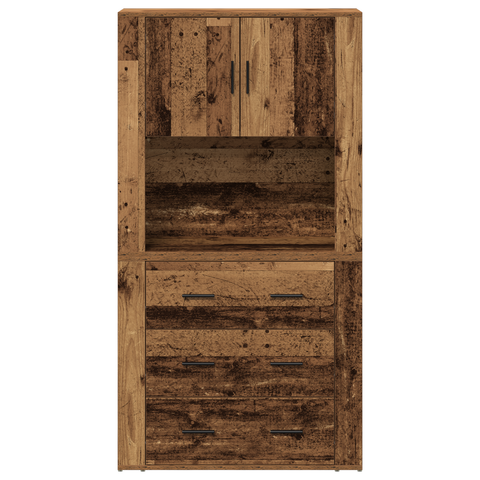vidaXL Highboard Old Wood 80x33x150 cm Engineered Wood