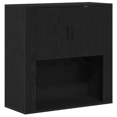 vidaXL Highboard Black Oak 80x33x150 cm Engineered Wood