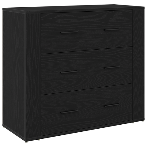 vidaXL Highboard Black Oak 80x33x150 cm Engineered Wood