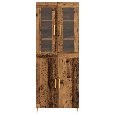 vidaXL Highboard Old Wood 69.5x34x180 cm Engineered Wood