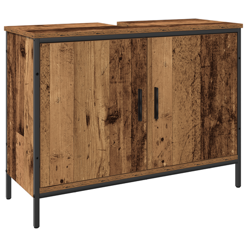 vidaXL 3 Piece Bathroom Furniture Set Old Wood Engineered Wood