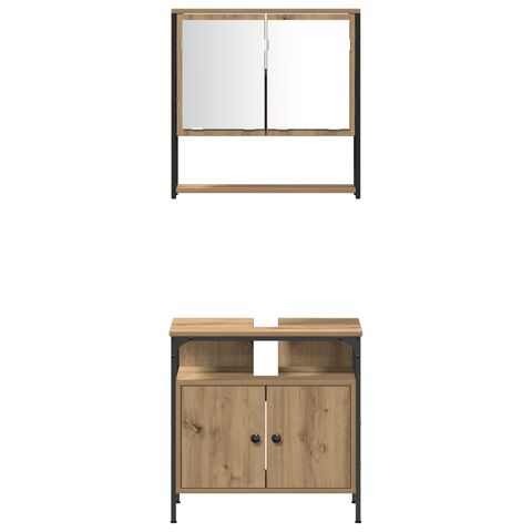 vidaXL 3 Piece Bathroom Furniture Set Artisan Oak Engineered Wood