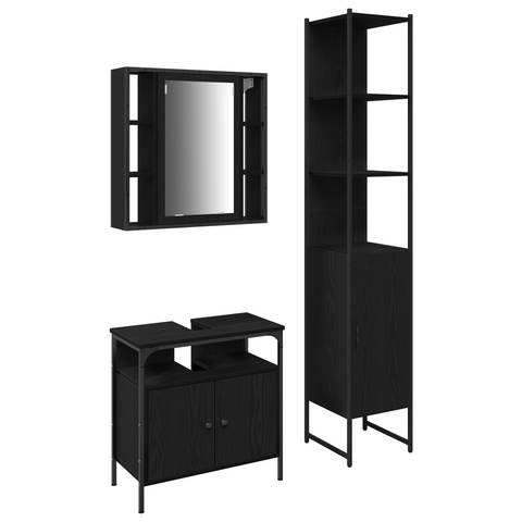 vidaXL 3-Piece Dressing Table Set in Grey Sonoma Engineered Wood