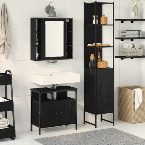 vidaXL 3-Piece Dressing Table Set in Grey Sonoma Engineered Wood