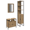 vidaXL 3-Piece Dressing Table Set in Brown Oak Engineered Wood