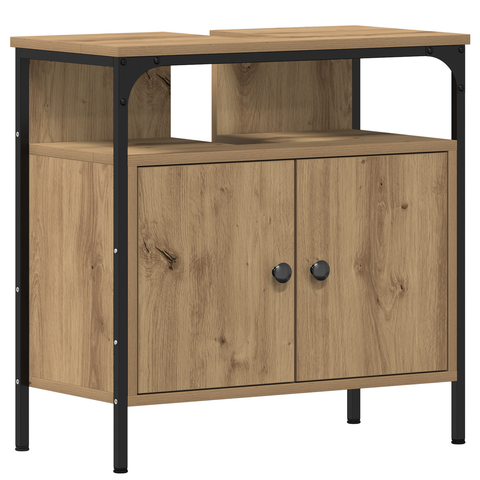 vidaXL 3-Piece Dressing Table Set in Brown Oak Engineered Wood