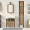 vidaXL 3-Piece Dressing Table Set in Brown Oak Engineered Wood