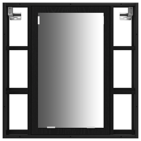 vidaXL 3 Piece Bathroom Furniture Set Black Oak Engineered Wood