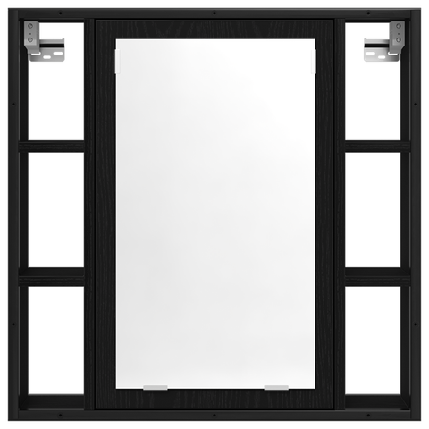 vidaXL 4 Piece Bathroom Furniture Set Black Oak Engineered Wood