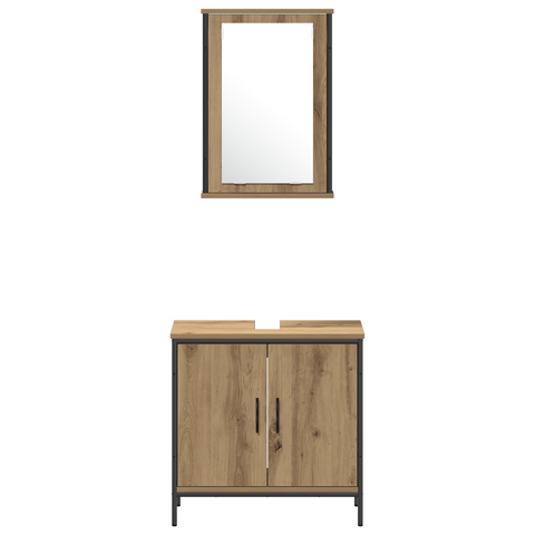 vidaXL 4 Piece Bathroom Furniture Set Artisan Oak Engineered Wood