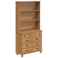 vidaXL Hutch 'ASKIM'Honey Brown 91x40x183 cm Solid Wood Pine