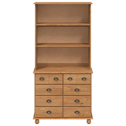 vidaXL Hutch 'ASKIM'Honey Brown 91x40x183 cm Solid Wood Pine