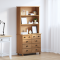 vidaXL Hutch 'ASKIM'Honey Brown 91x40x183 cm Solid Wood Pine