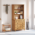 vidaXL Hutch 'ASKIM'Honey Brown 91x40x183 cm Solid Wood Pine