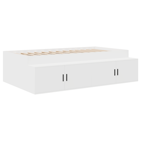 vidaXL Storage Bed Frame White 100x200 cm