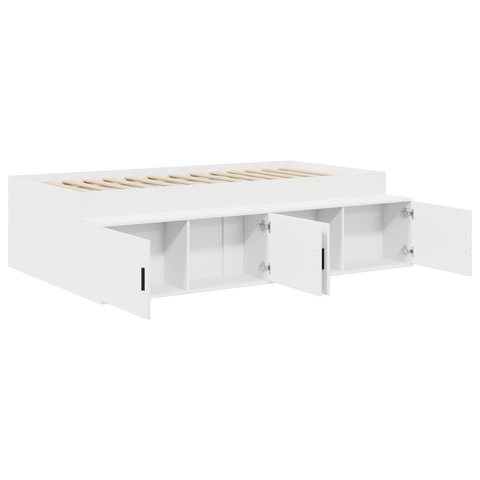 vidaXL Storage Bed Frame White 100x200 cm