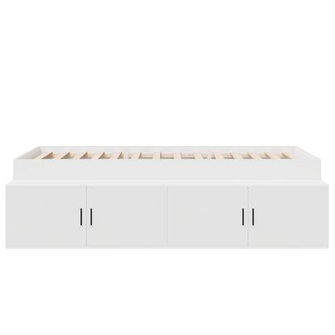 vidaXL Storage Bed Frame White 100x200 cm