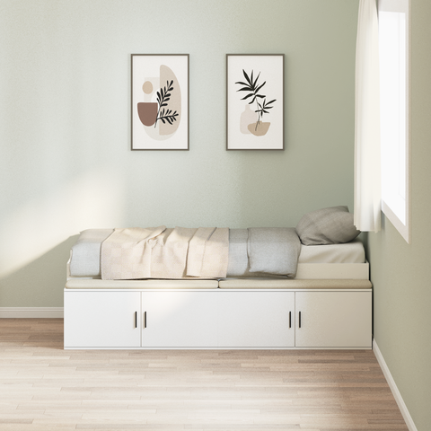 vidaXL Storage Bed Frame White 100x200 cm