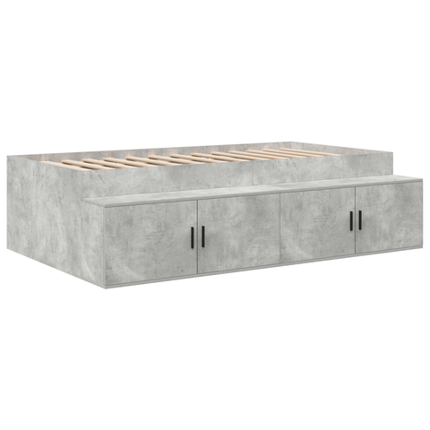 vidaXL Storage Bed Frame Concrete Grey 100x200 cm