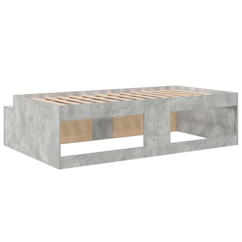 vidaXL Storage Bed Frame Concrete Grey 100x200 cm