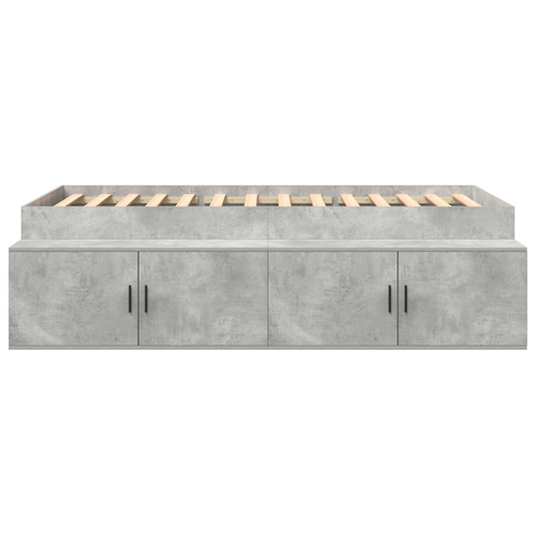 vidaXL Storage Bed Frame Concrete Grey 100x200 cm