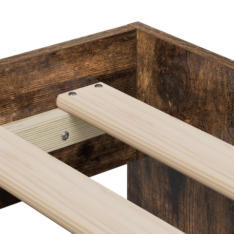 vidaXL Storage Bed Frame Smoked Oak 100x200 cm